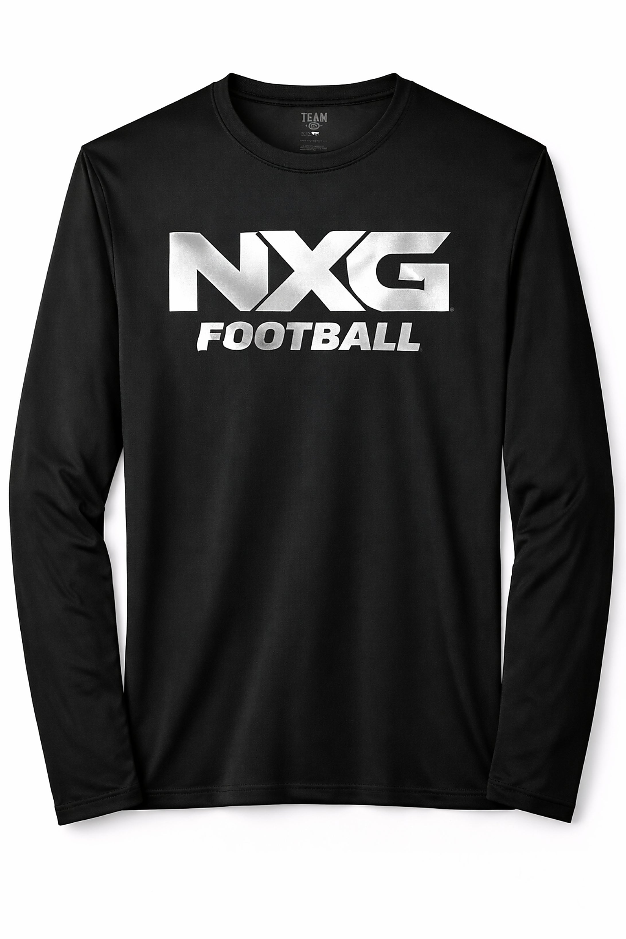 NXG Official Black LS Sports Performance Silver/ Foil Logo