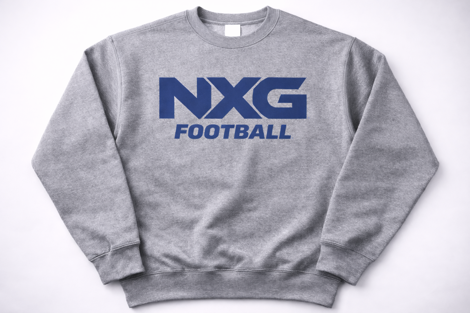 NXG Official Grey Crewneck Navy Blue Matte Logo